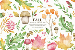Watercolor fall clipart