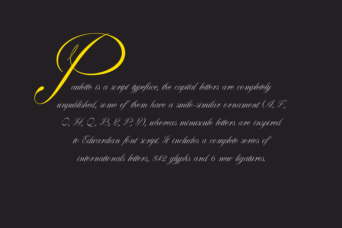 Paulette, script typeface preview 2