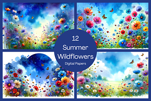 Summer Wildflower Floral Backgrounds