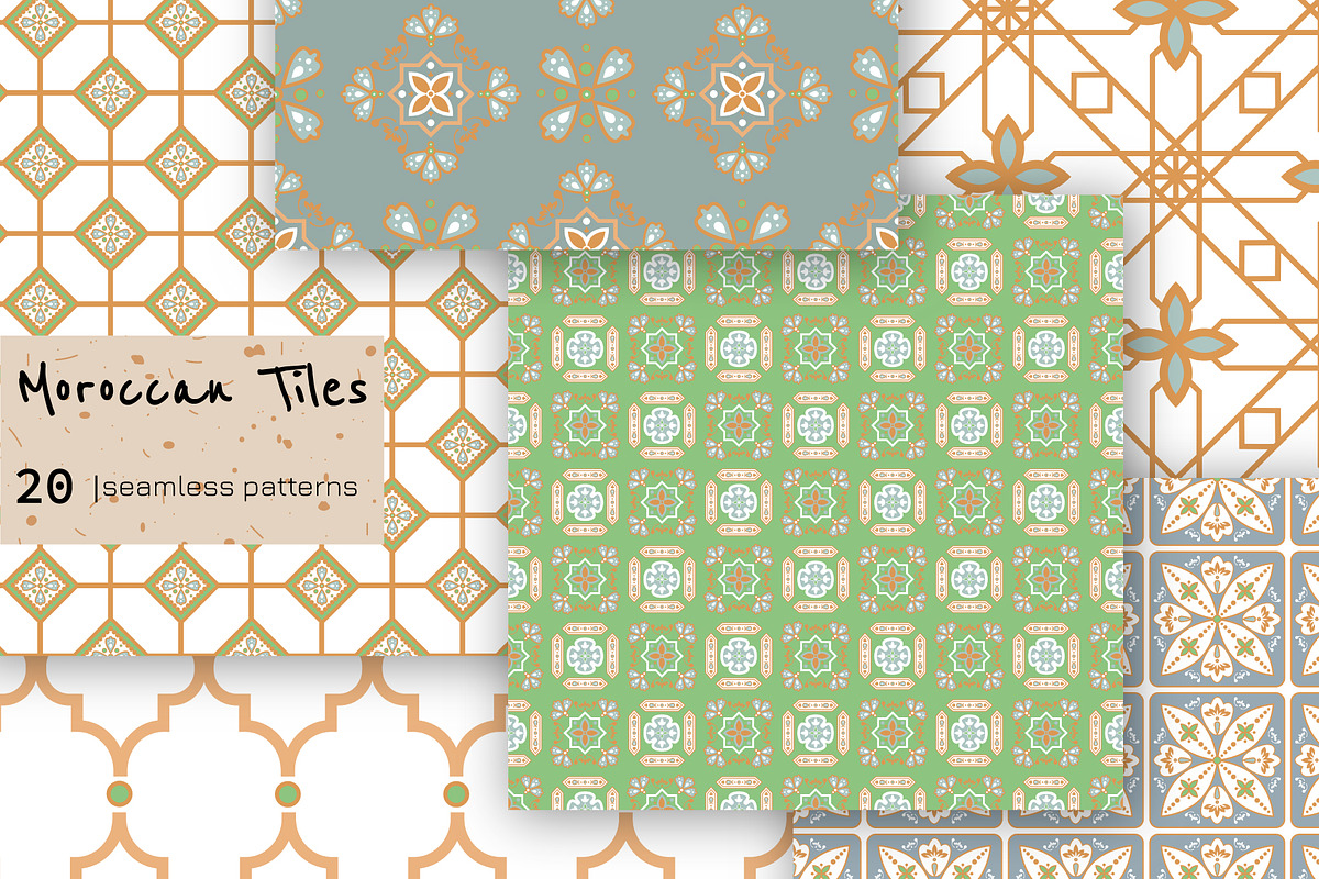 Moroccan Tiles - 20 patterns, a Pattern Graphic by InaCorart (Photo 4 of 6)