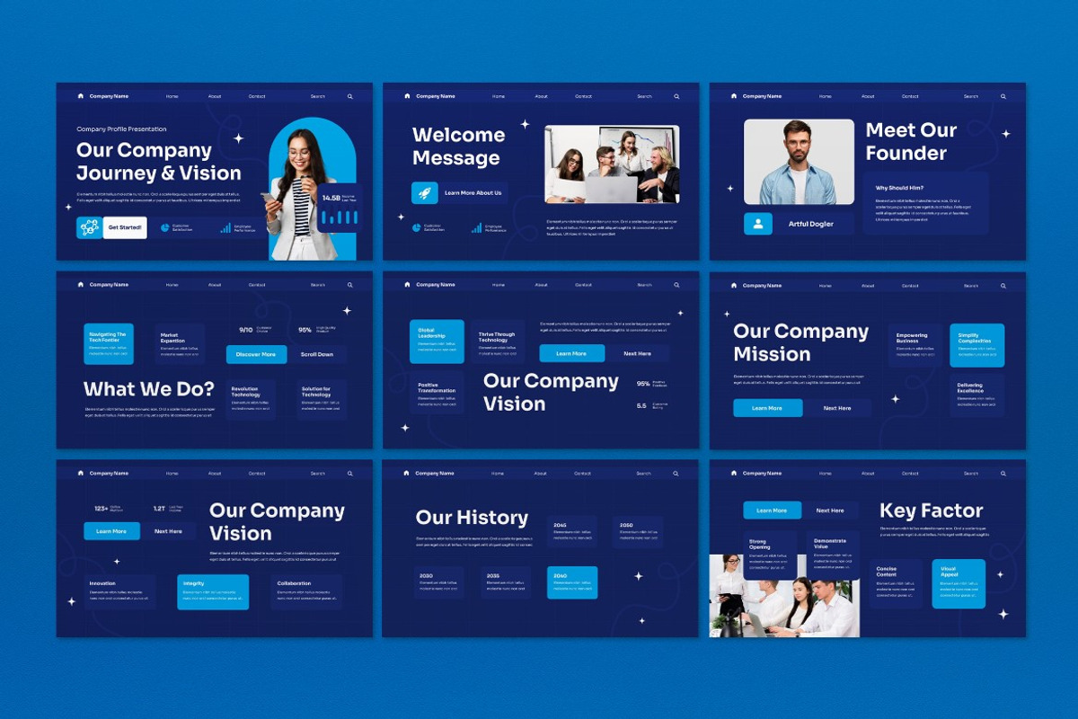 Blue Company Profile PPT, a Presentation Template by graphicook (Photo 4 of 8)