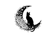 Cat on Crescent Moon Bundle, an Illustration by jahid234 (Thumbnail 9 of 31)