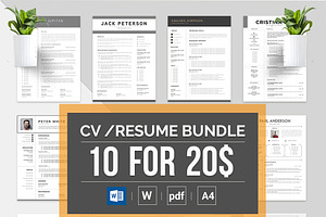 10 CV & Resume Templates Bundle