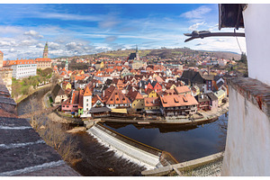 Cesky Krumlov historic center and, an Architecture Photo by kavalenkava