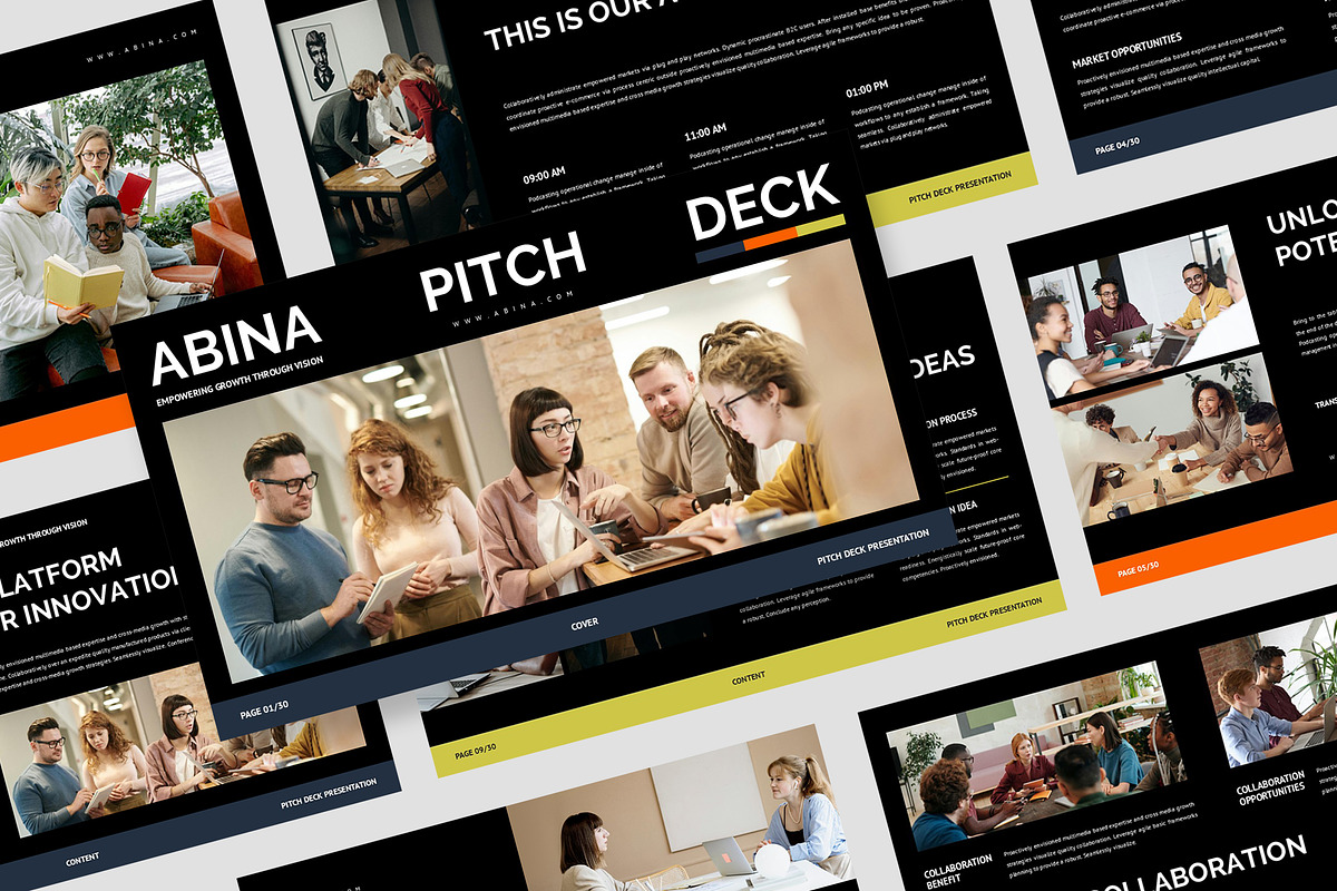 Abina : Pitch Deck Keynote, a Presentation Template by Punkl Camp (Photo 1 of 9)