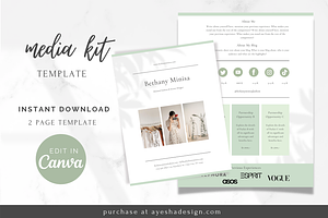 Influencer Media Kit Template Canva, a Flyer Template by Studio Eburnean