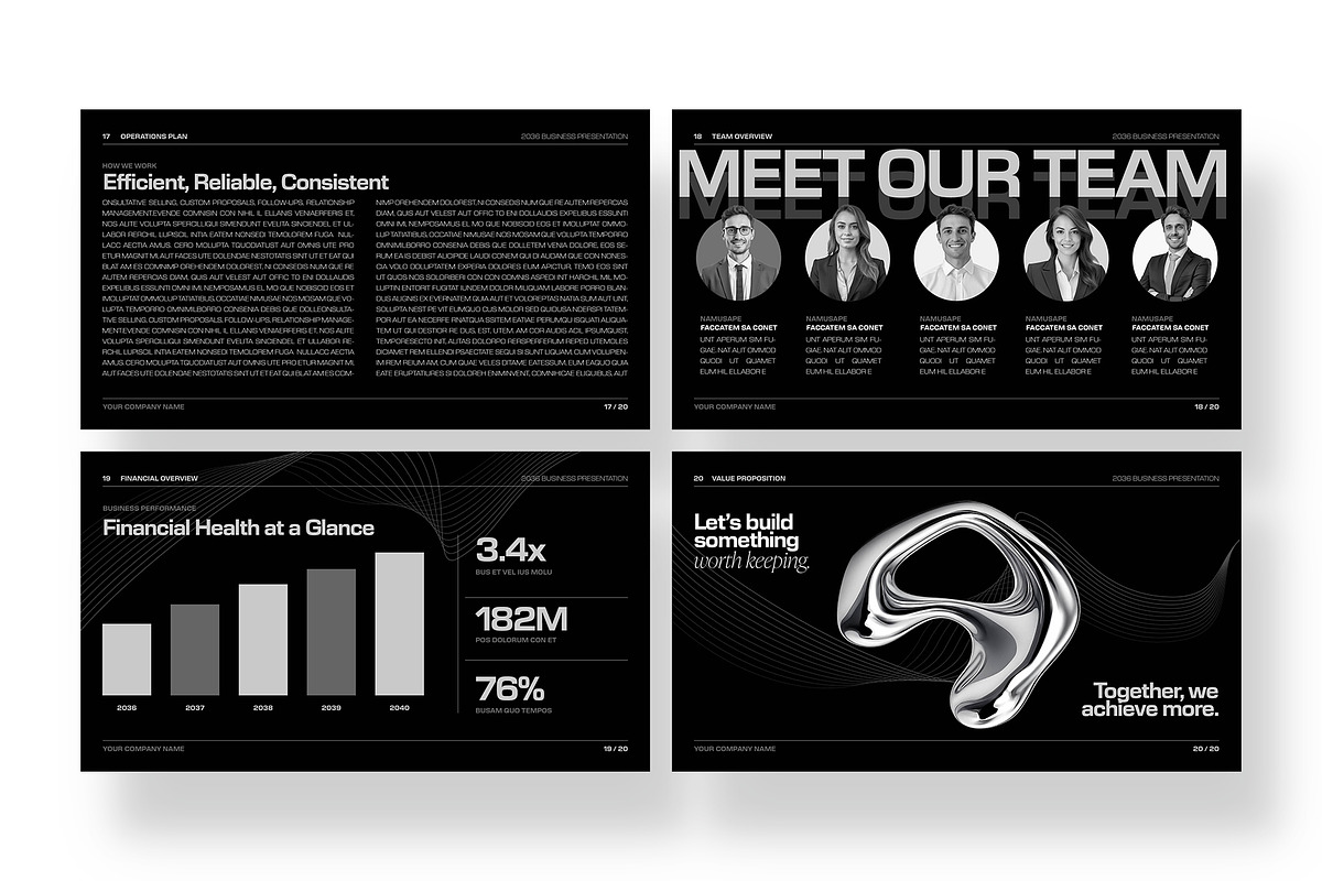 Black Dark Presentation Template, a Presentation Template by BrandPacks (Photo 6 of 7)