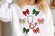 Patchwork Christmas Nurse Bow Png, an Illustration by SinaCreation (Thumbnail 3 of 7)