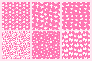 Valentine Day Pattern. Baby Girl