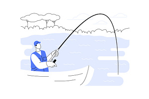Sweetwater fishing isolated cartoon, a Person Illustration by Visual Generation