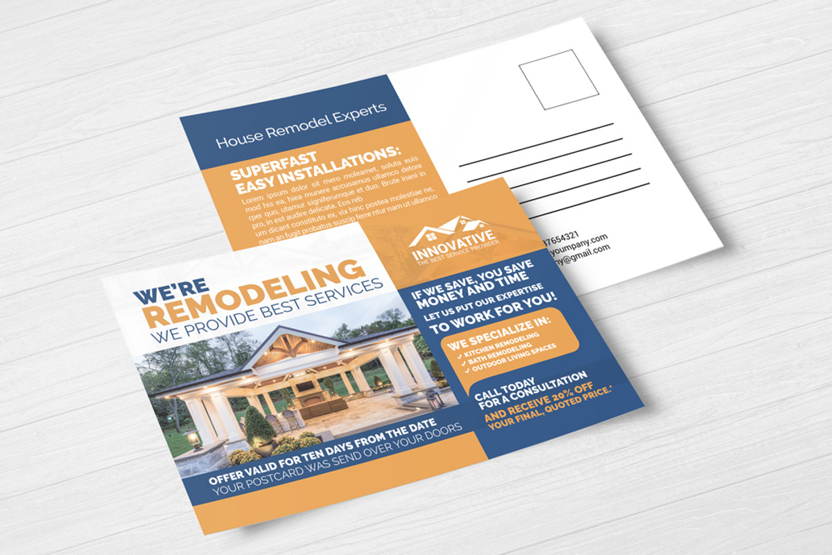 House Remodeling Service Postcard, a Card Template by Business Flyers (Photo 2 of 3)