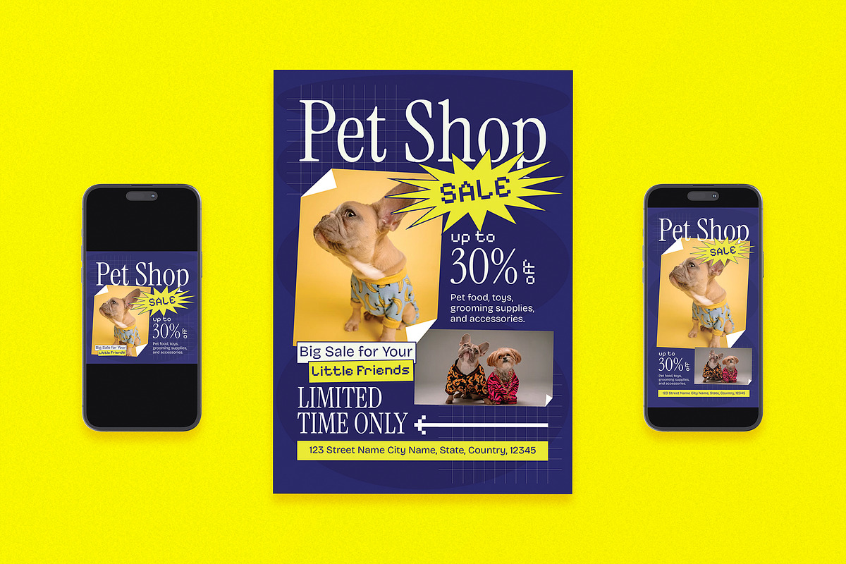 Pet Shop Sale Flyer Set, a Flyer Template by Aiyari Graphic (Photo 1 of 3)