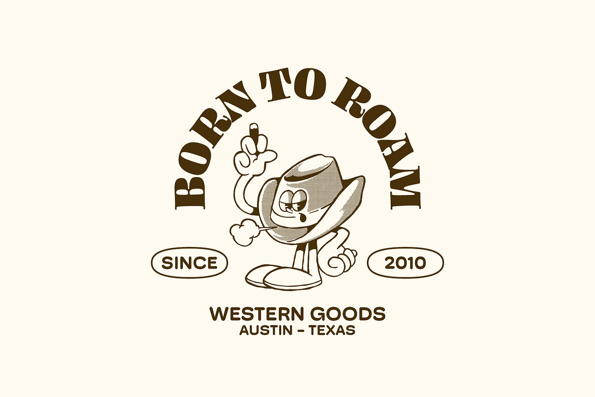 Hand Drawn Western Retro Mascot, an Object Illustration by Ludere Studios (Photo 4 of 5)