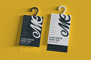 Set Of Folding Hanging Tag Mockups