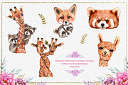 Watercolor Animals anf Flowers, an Animal Illustration by TanataDesign (Thumbnail 3 of 13)