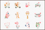 Animals Valentine Day Clipart, an Animal Illustration by Sublimation Artist (Thumbnail 3 of 6)