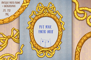 Antique baroque photo frame