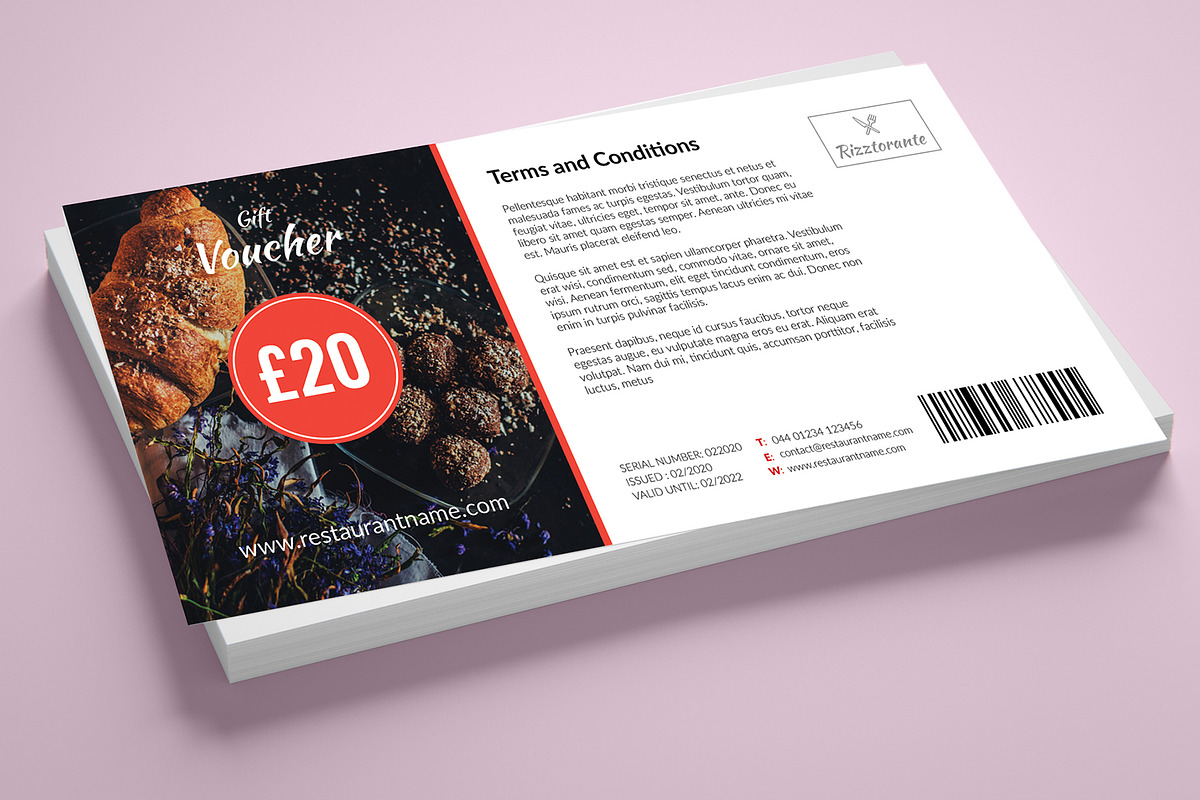 Restaurant Gift Voucher 2, a Print Template by stefandigital (Photo 2 of 3)