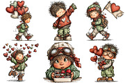 Quirky Valentine Boy Clipart, an Illustration by Craft Nest (Thumbnail 3 of 9)