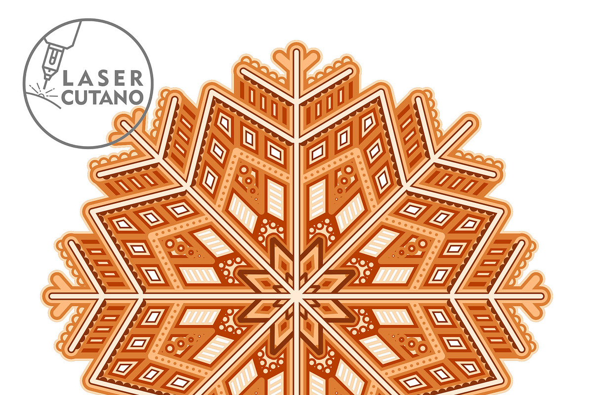CHRISTMAS MANDALA Multilayer Decor, a Design Template by LaserCutano (Photo 10 of 10)