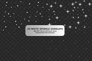 White Sparkle Star PNG Overlays