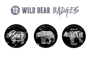 12 Wild Bear Badges