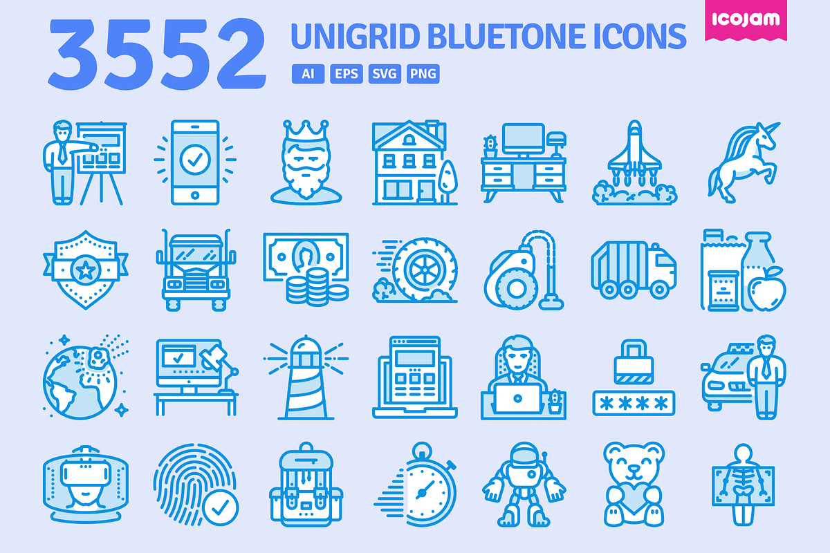 3552 Unigrid Bluetone icons, a Duotone Icon by Icojam store (Photo 1 of 14)