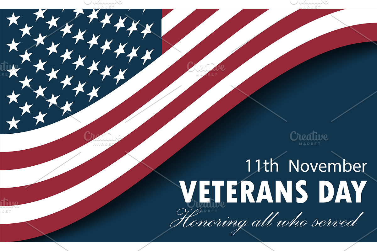 Happy Veterans day greeting card, an Object Illustration by piter.goskov