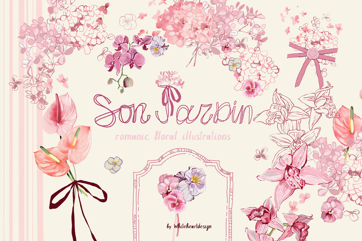 Cottage Core PNG Florals Bundle, a Decorative Illustration by whiteheartdesign (Photo 3 of 48)