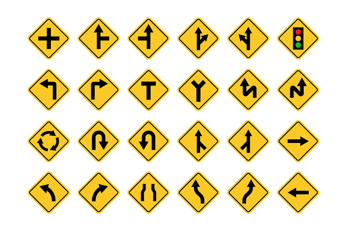 Warning Signs and Road Directions, a Duotone Icon by Saba Vector