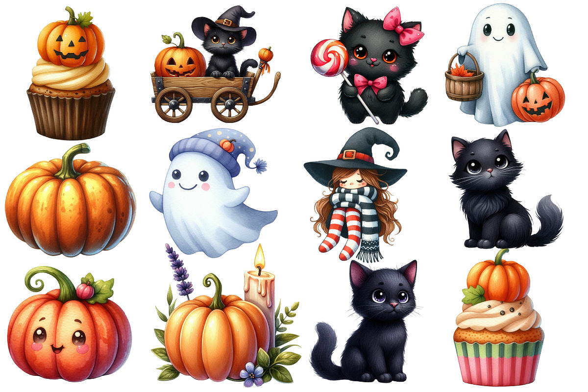 Halloween Season Clipart Bundle, an Illustration by Designworld (Photo 2 of 6)
