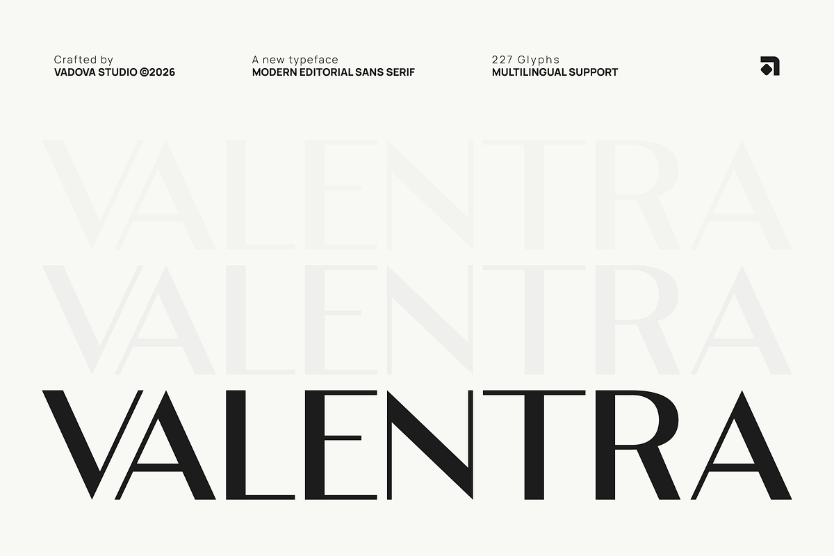 Valentra Modern Editorial Sans Font, a Sans Serif Font by Vadovastd (Photo 1 of 10)