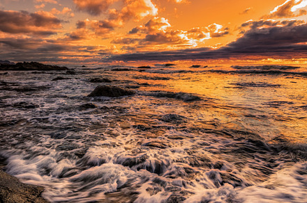 Oregon sunset featuring sunset, sun, and light