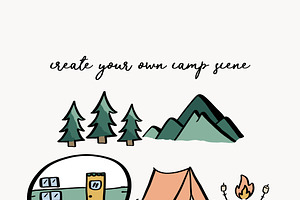 Camping Clip Art - Outdoors Doodles