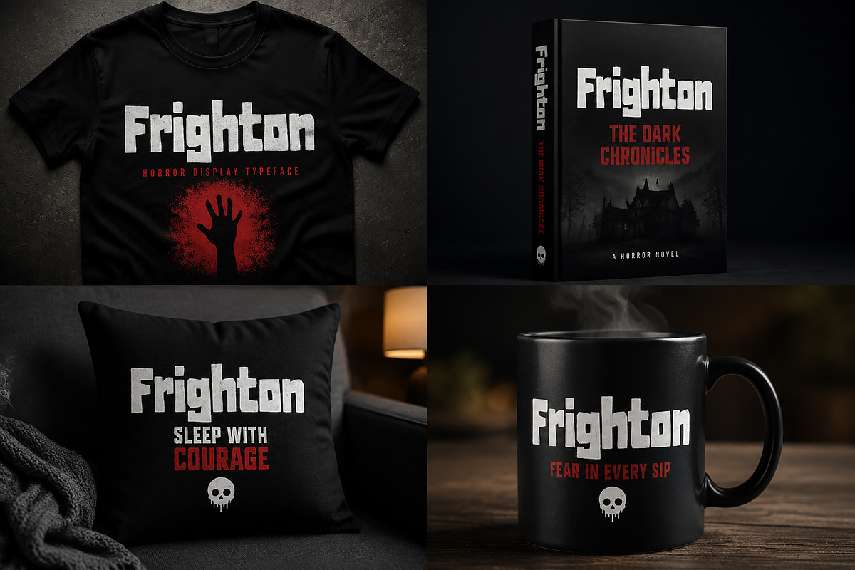 FRIGHTON – Horror Display Typeface, a Script Font by Wow Magic (Photo 2 of 6)