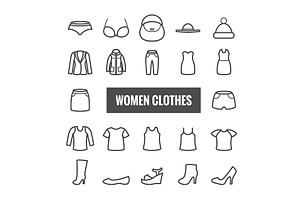 44 Vector Men & Women Clothes Icons