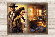 Detective Junk Journal Kit, a Person Illustration by GlamArtZhanna (Thumbnail 1 of 9)