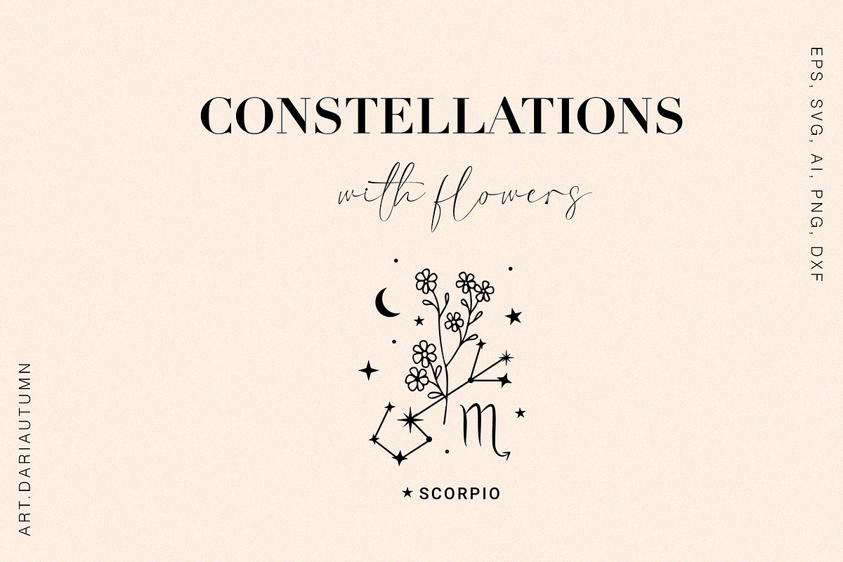 Zodiac constellations with flowers, an Illustration by Art Dari Autumn (Photo 8 of 8)
