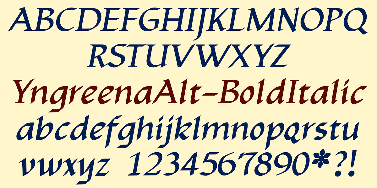 YngreenaAlt, a Serif Font by Ingrimayne Type (Photo 7 of 8)