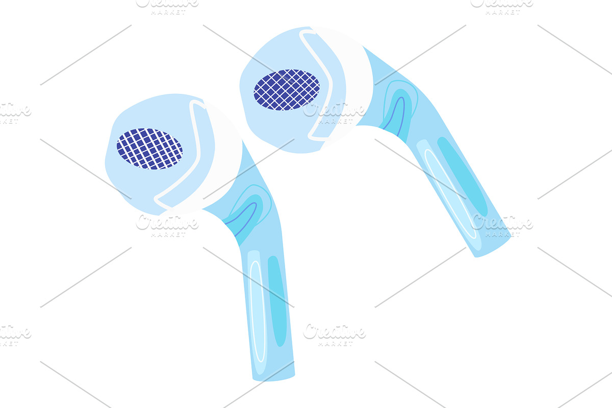Ear pads headphone wireless phone, a Technology Illustration by vectorpointstudio