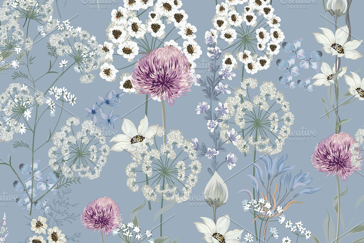 Floral vector seamless pattern, a Pattern Graphic by FleurArt (Photo 2 of 8)