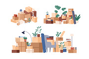 Cardboard boxes for relocation set, an Object Illustration by Good Studio (Thumbnail 1 of 4)