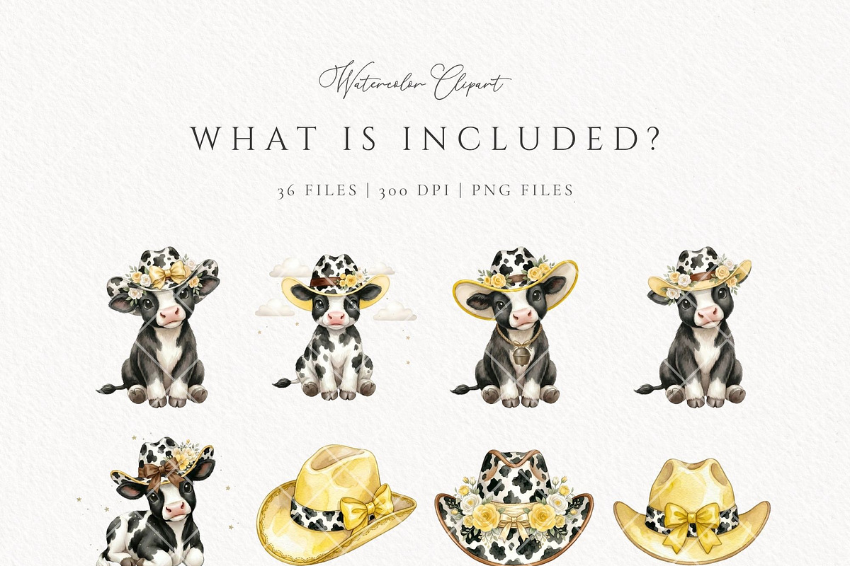 Hareford Cowgirl Cow Western Baby, an Animal Illustration by Invite to Clipart (Photo 5 of 7)