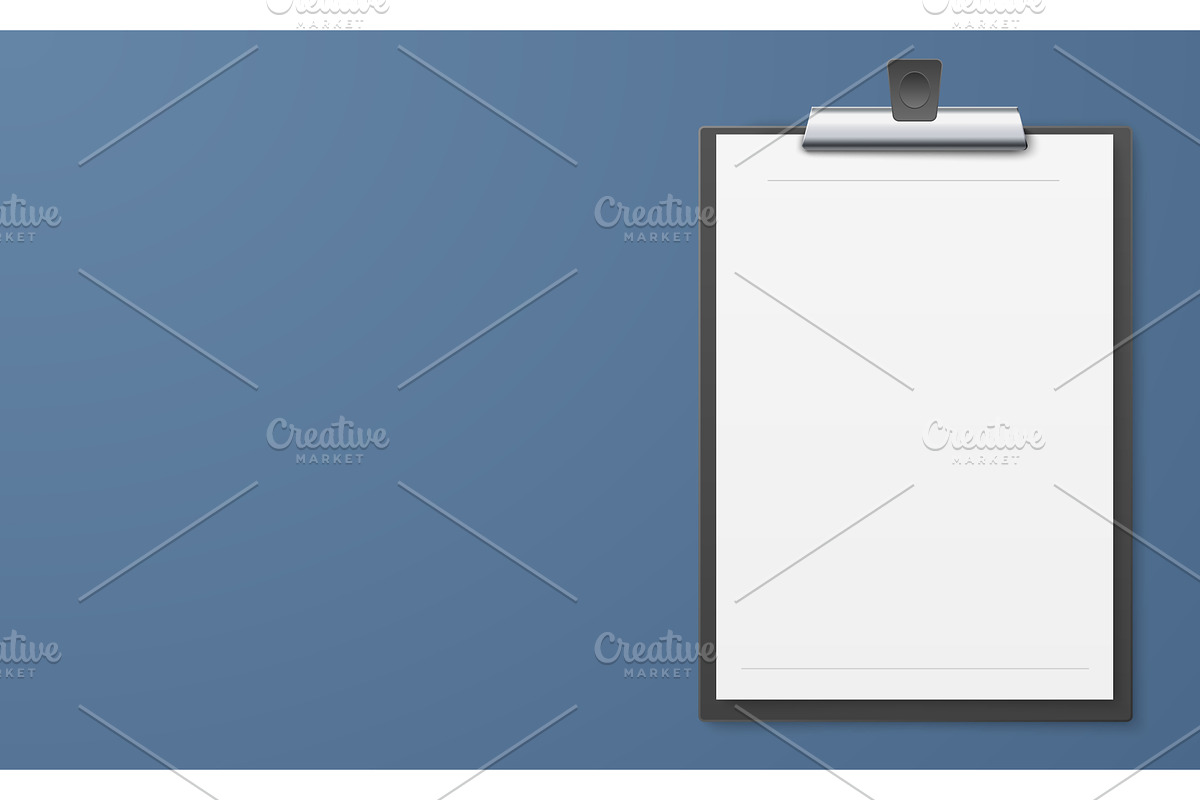 Realistic clipboard with white blank, an Object Illustration by Vectorbuum