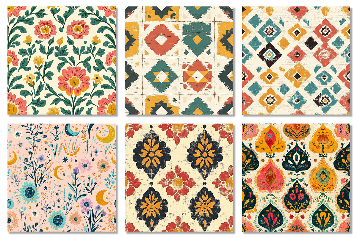 Boho Seamless Digital Papers, a Texture Graphic by Dream Creation (Photo 4 of 7)