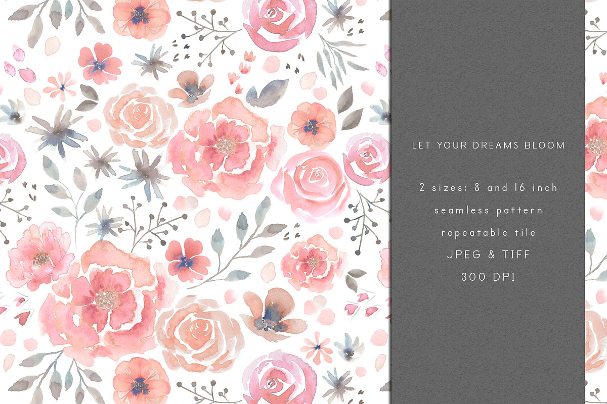 Watercolour Florals Seamless Pattern, a Pattern Graphic by Tatra Cottage Designs (Photo 4 of 7)