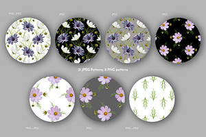 Real Flowers Seamless Pattern Bundle