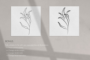 Tropical Set: Leaves & Vases