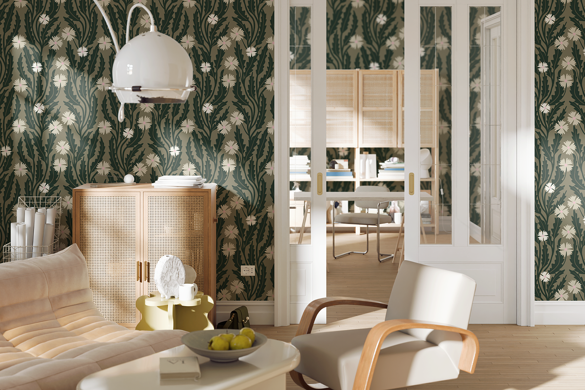 Green Branches Wallpaper, a Wallpaper Graphic by Bloomart Studio (Photo 2 of 5)