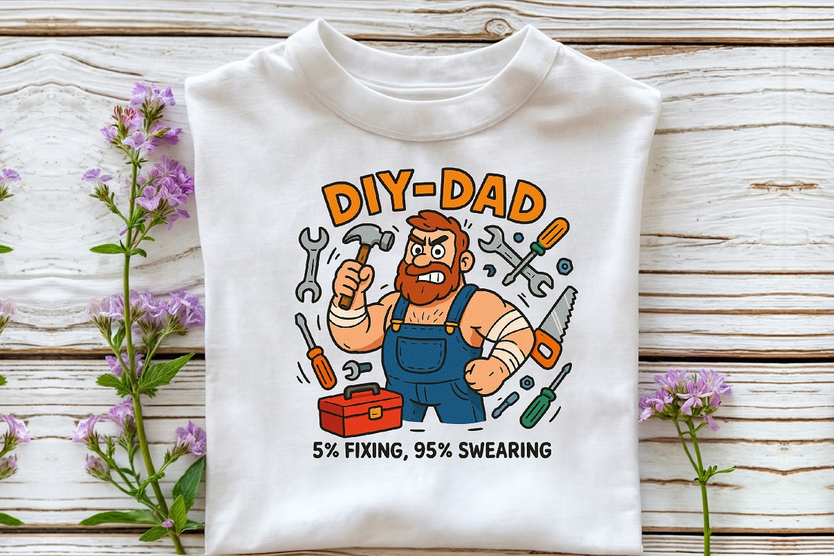 DIY Dad Funny Fathers Day Sublimatio, an Illustration by DreamCafeArt (Photo 3 of 7)
